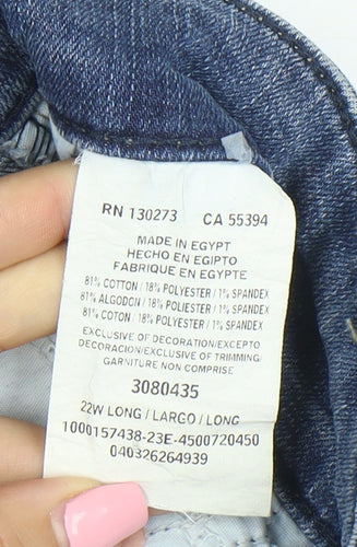 Lee Women’s Blue High Rise Plus Size 22W Straight Leg Jeans
