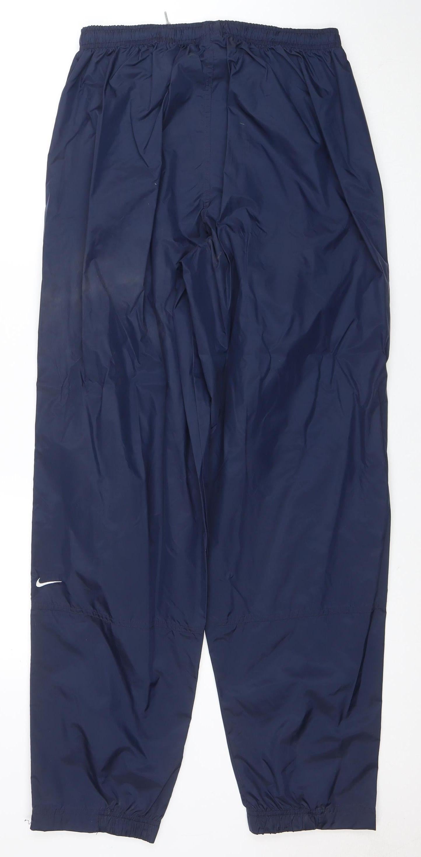 Nike Men's Blue L Track Pants Lightweight Water Resistant Trousers