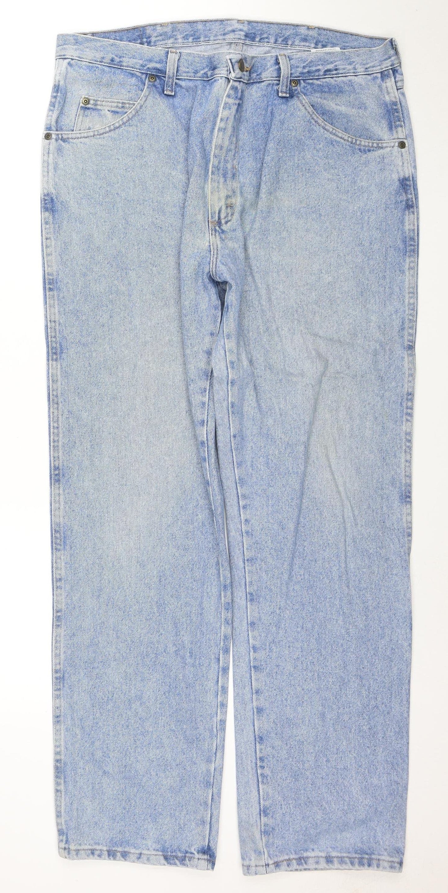 Wrangler Men’s Blue Regular Fit Straight Denim Jeans 38x32