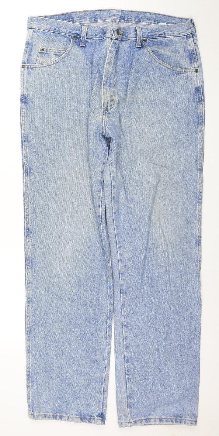 Wrangler Men’s Blue Regular Fit Straight Denim Jeans 38x32