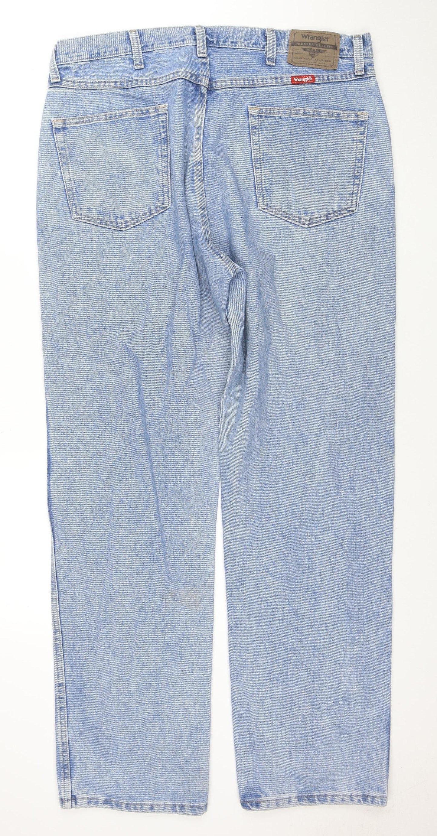 Wrangler Men’s Blue Regular Fit Straight Denim Jeans 38x32