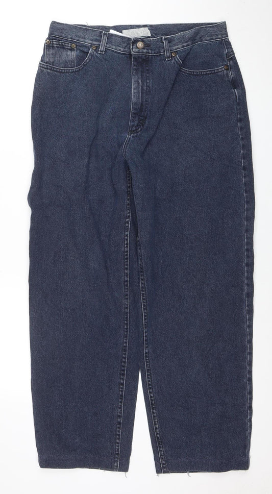 Lee Womens Blue Straight Leg Denim Jeans Size 16 Regular Fit