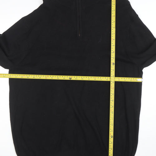Nautica Men's Black Cotton Half Zip Jumper Size L