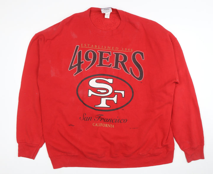 Lee Sport Men’s Red 49ers Crew Neck Pullover Sweatshirt 2XL