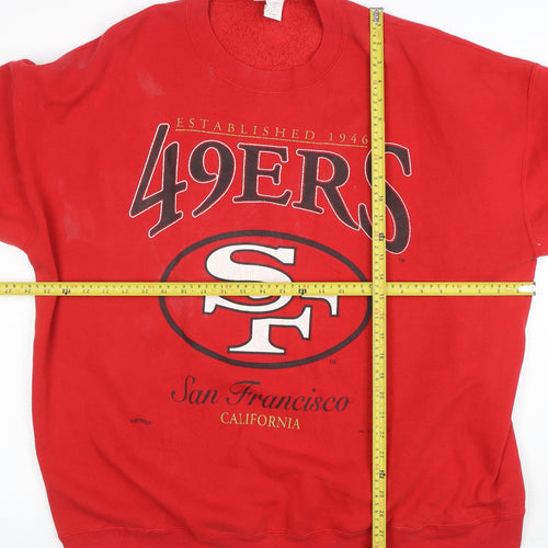 Lee Sport Men’s Red 49ers Crew Neck Pullover Sweatshirt 2XL