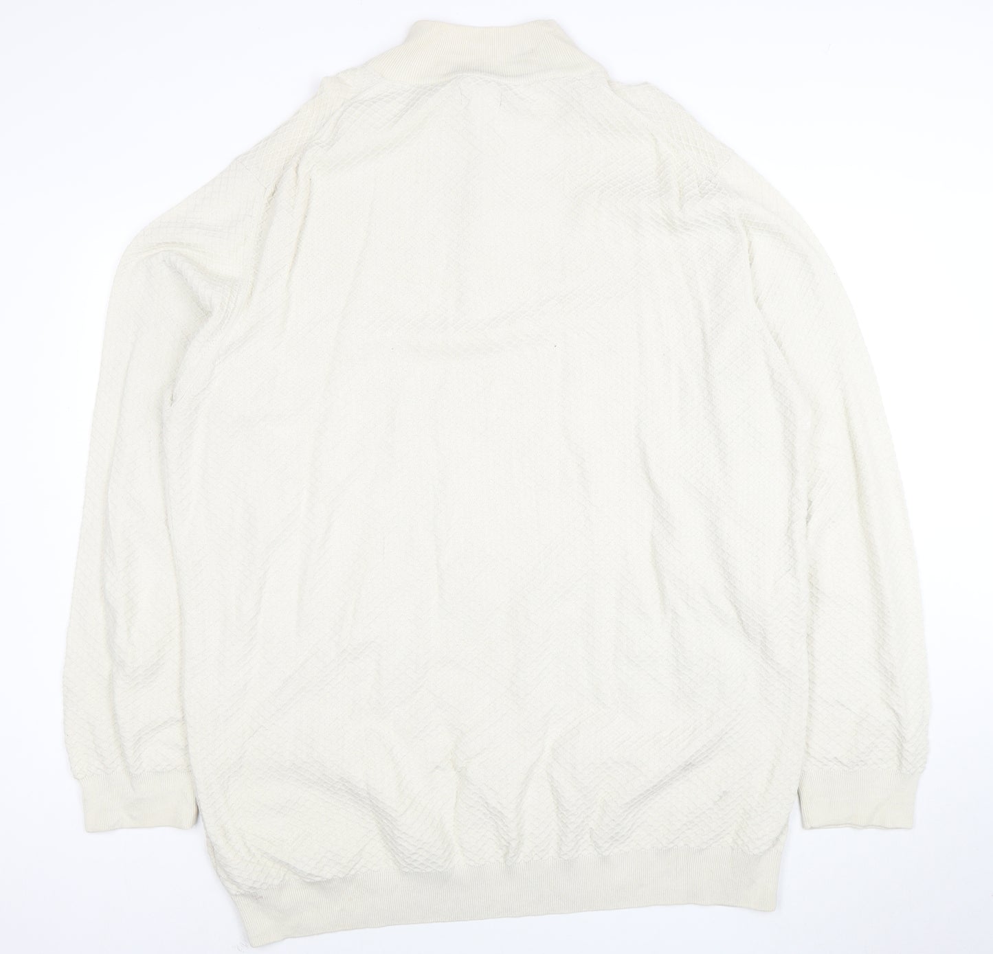 GANT Men Ivory 4XL 1/2 Zip Cotton Jumper Classic Knit Pullover
