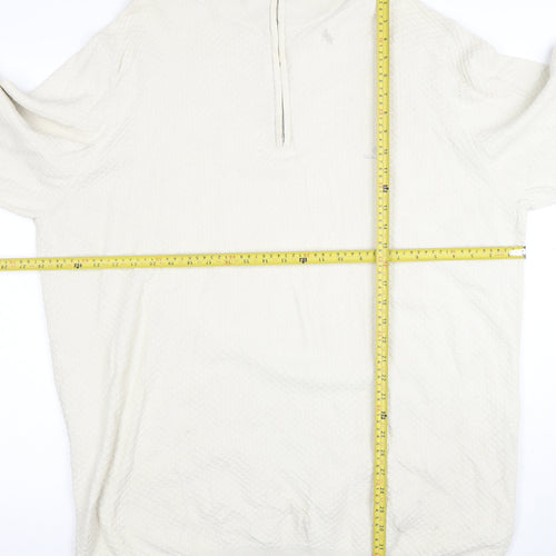 GANT Men Ivory 4XL 1/2 Zip Cotton Jumper Classic Knit Pullover