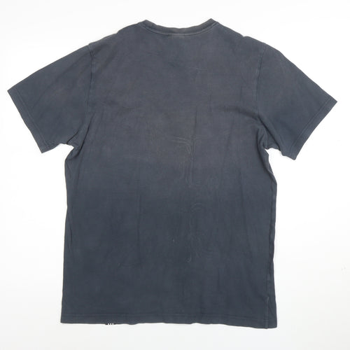 Adidas Men's Blue Graphic Logo Cotton T-Shirt Size M