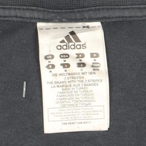 Adidas Men's Blue Graphic Logo Cotton T-Shirt Size M
