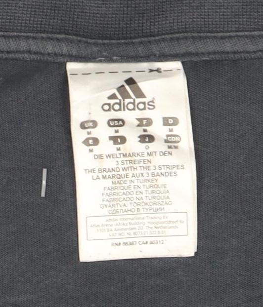Adidas Men's Blue Graphic Logo Cotton T-Shirt Size M