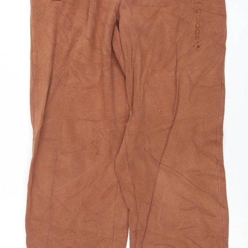 adidas Womens Brown Jogger Trousers UK 6 Relaxed Fit Cotton Blend