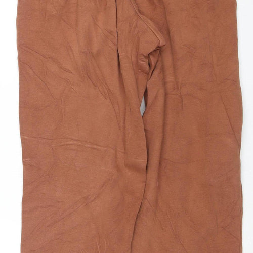 adidas Womens Brown Jogger Trousers UK 6 Relaxed Fit Cotton Blend