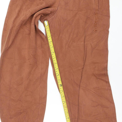 adidas Womens Brown Jogger Trousers UK 6 Relaxed Fit Cotton Blend
