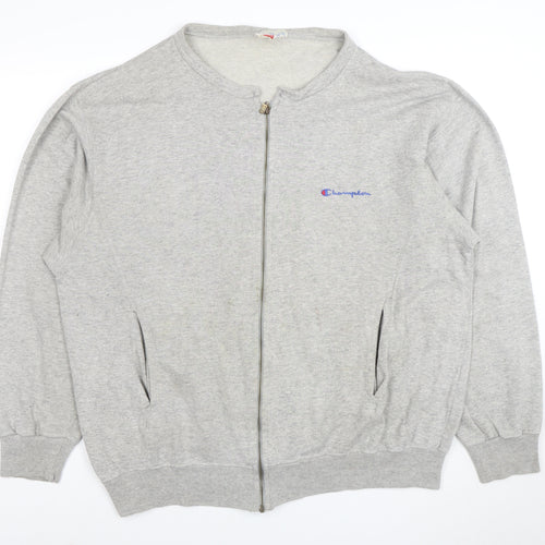 Champion Men's Grey XL Full Zip Sweatshirt with Logo