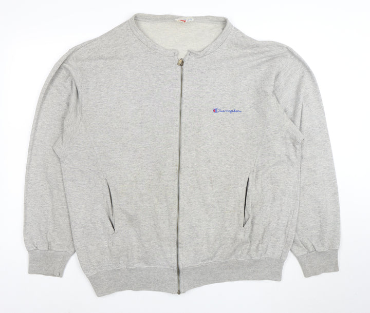 Champion Men's Grey XL Full Zip Sweatshirt with Logo