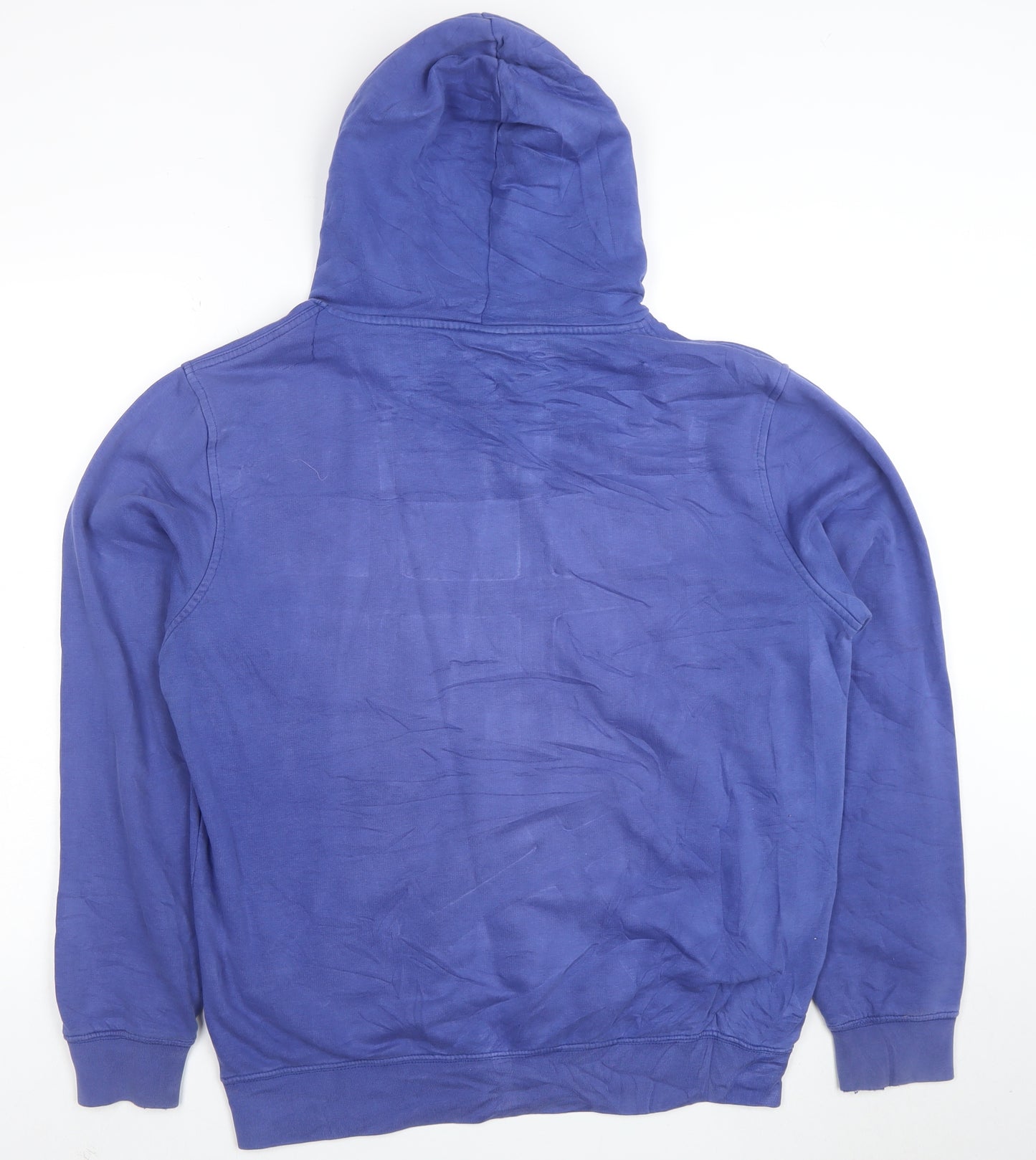 Champion Men Blue Pullover Hoodie Large Logo Fleece Sweatshirt