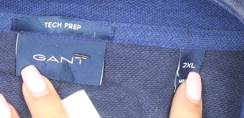 GANT Men's Blue 2XL Tech Prep Half Zip Pullover Sweatshirt