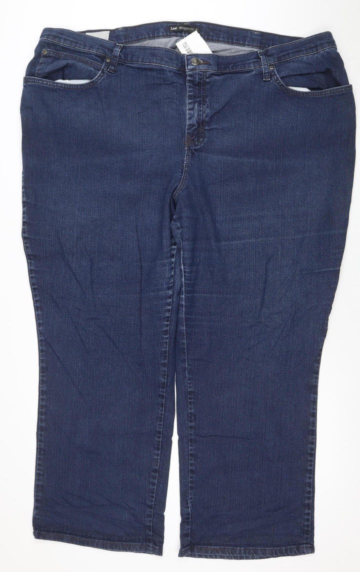 Lee Women's Blue Relaxed Fit Straight Jeans 24W Petite
