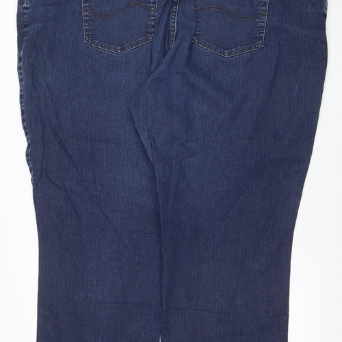 Lee Women's Blue Relaxed Fit Straight Jeans 24W Petite