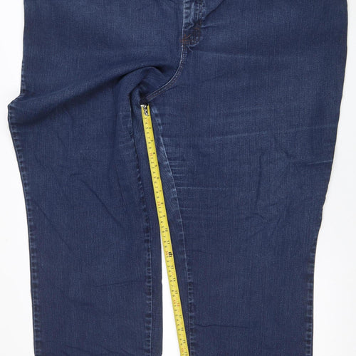 Lee Women's Blue Relaxed Fit Straight Jeans 24W Petite