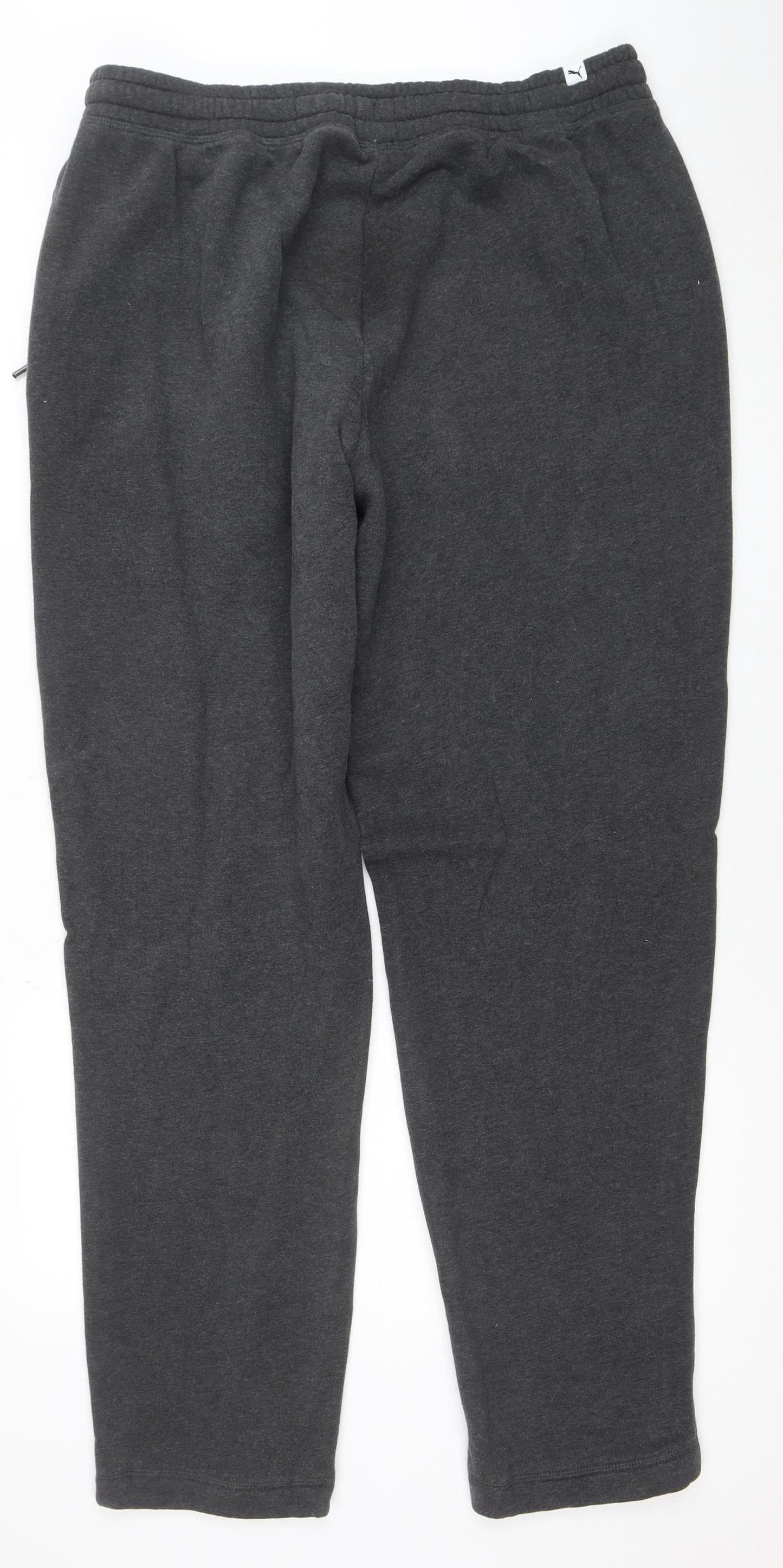 Puma Mens Grey XL Fleece Sweatpants Joggers Elastic Waist