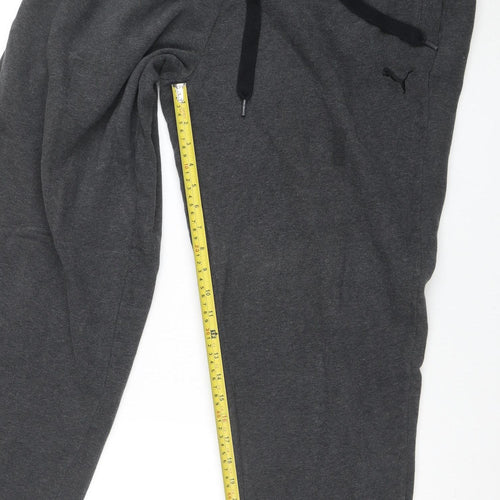Puma Mens Grey XL Fleece Sweatpants Joggers Elastic Waist