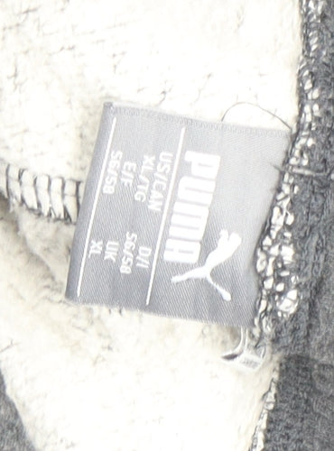 Puma Mens Grey XL Fleece Sweatpants Joggers Elastic Waist