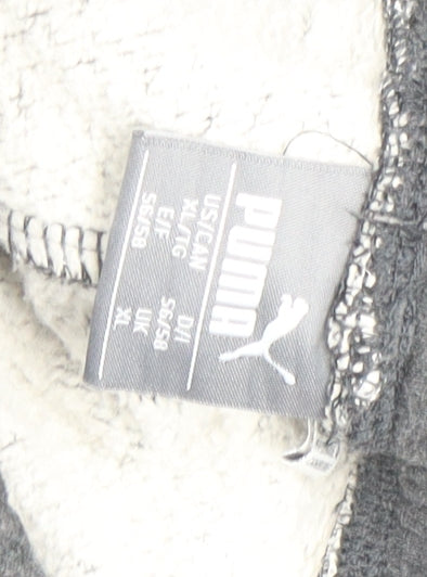 Puma Mens Grey XL Fleece Sweatpants Joggers Elastic Waist