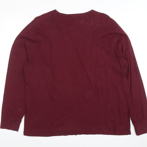 Ralph Lauren Men's Burgundy Long Sleeve Slim Fit Cotton T-Shirt XL