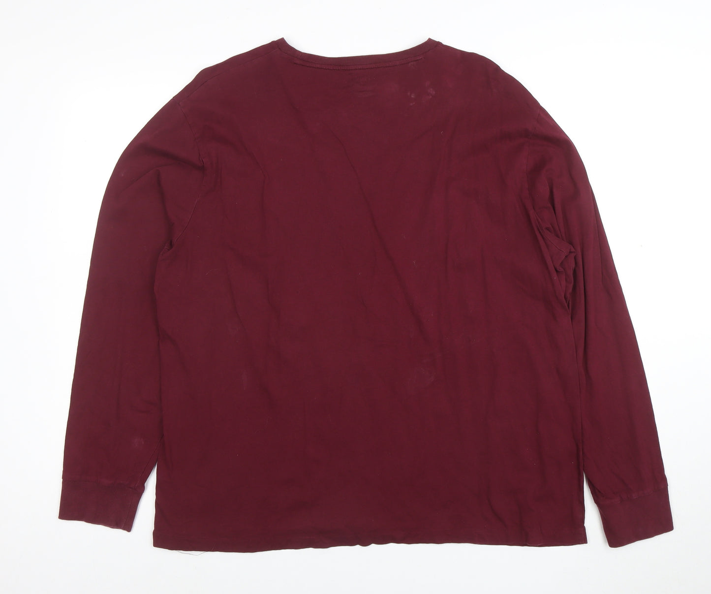 Ralph Lauren Men's Burgundy Long Sleeve Slim Fit Cotton T-Shirt XL
