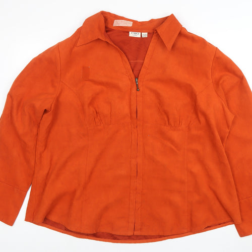 Cato Women’s Orange Faux Suede Zip Jacket Size 24W Plus