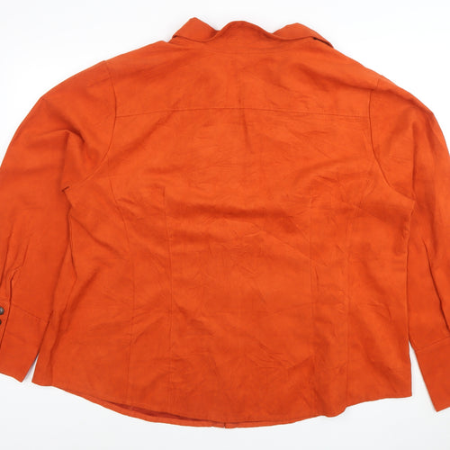 Cato Women’s Orange Faux Suede Zip Jacket Size 24W Plus