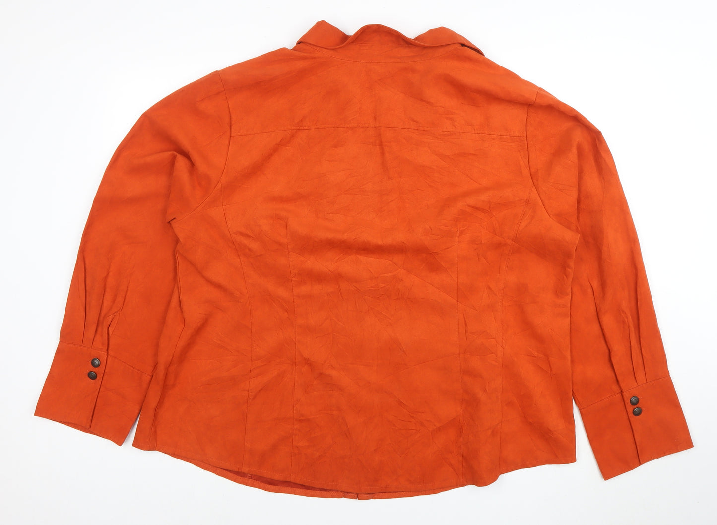 Cato Women’s Orange Faux Suede Zip Jacket Size 24W Plus
