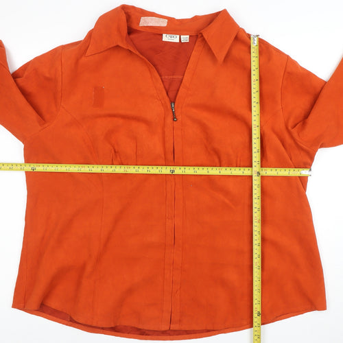 Cato Women’s Orange Faux Suede Zip Jacket Size 24W Plus