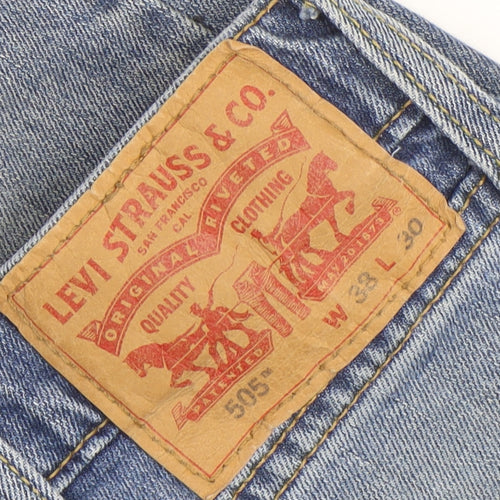 Levi Strauss & Co. Men's Blue 505 Straight Leg Denim Jeans W38 L30