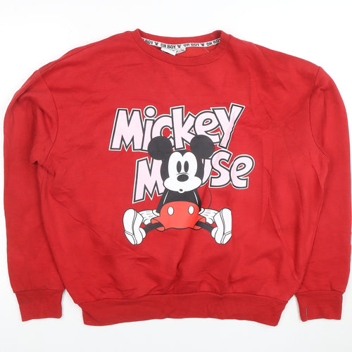 Disney Women’s Red Mickey Mouse Pullover Sweatshirt Size S