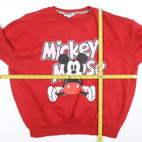 Disney Women’s Red Mickey Mouse Pullover Sweatshirt Size S