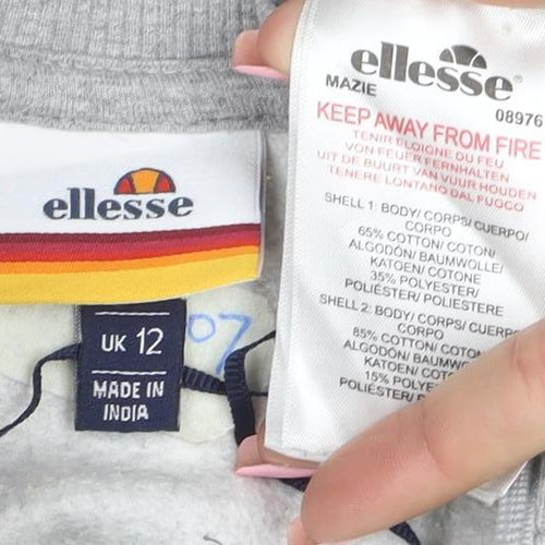 Ellesse Women's Grey Colourblock 1/2 Zip Sweatshirt UK 12