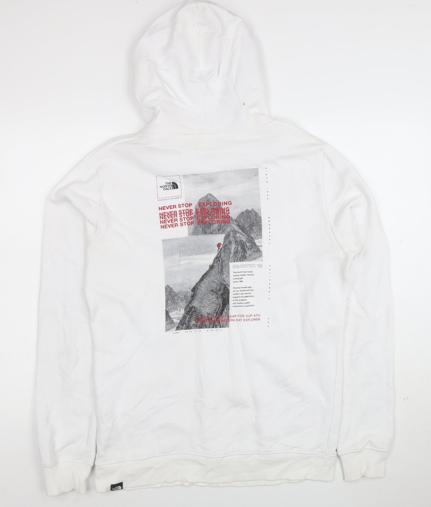 The North Face Men's White Pullover Hoodie M Graphic Outdoor