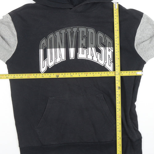 Converse Boys Black & Grey Pullover Hoodie L 12-13 Years Cotton Blend