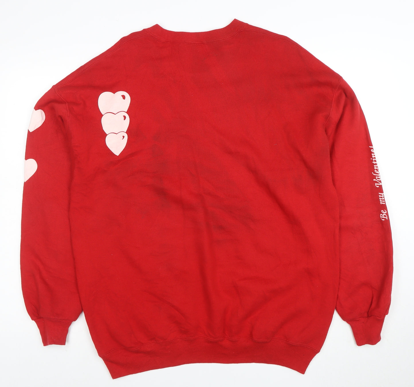 Jerzees Womens Red XXL Pullover Sweatshirt with Heart Valentine Print