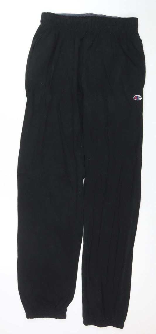Champion Mens Black M Jogger Sweatpants 100% Cotton Elastic Waist