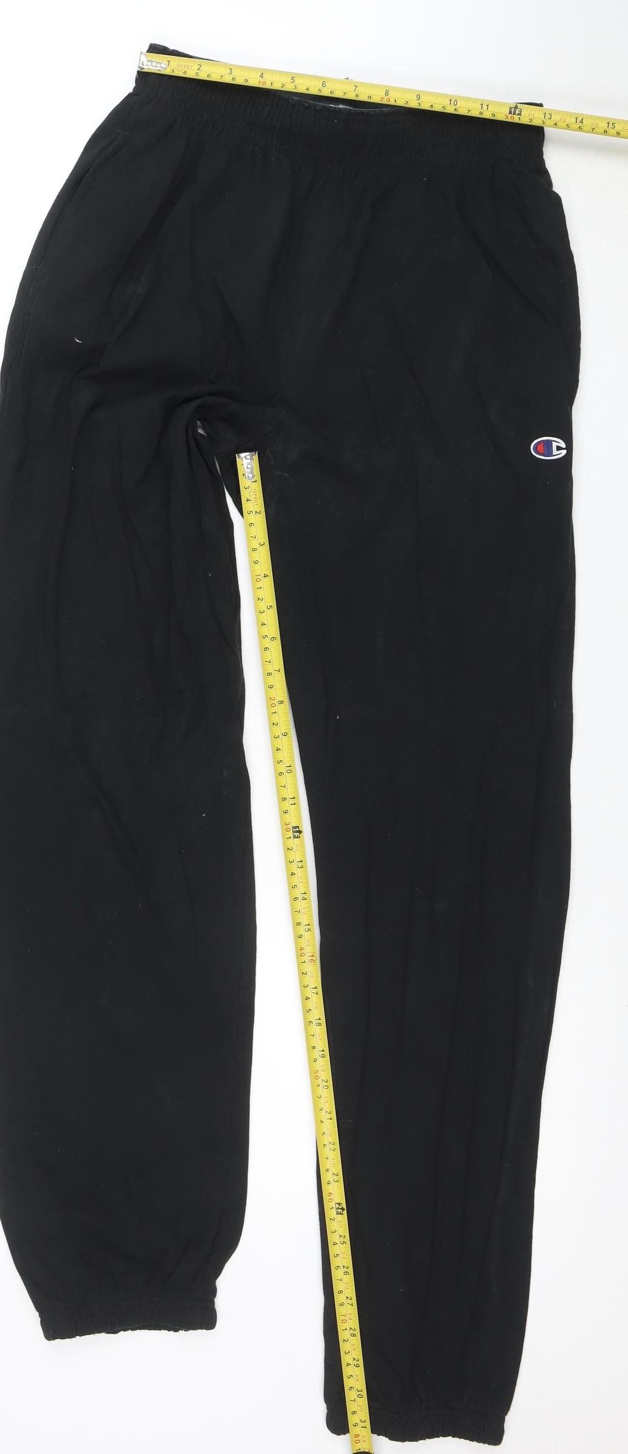 Champion Mens Black M Jogger Sweatpants 100% Cotton Elastic Waist