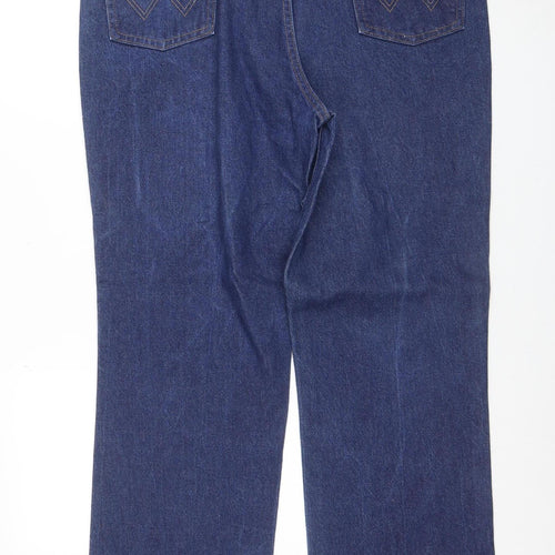 Wrangler Men Blue Straight Jeans 36x30 Cotton Denim Classic Style