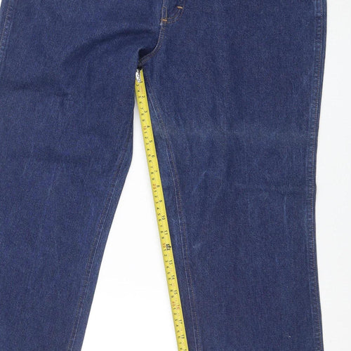 Wrangler Men Blue Straight Jeans 36x30 Cotton Denim Classic Style