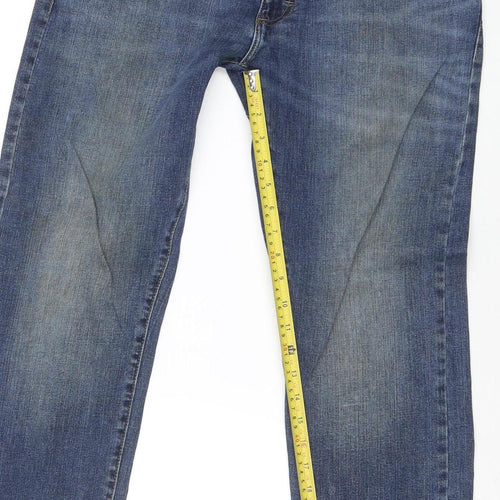 Lee Men's Blue Slim Straight Jeans 34x30 Denim Comfort Fit