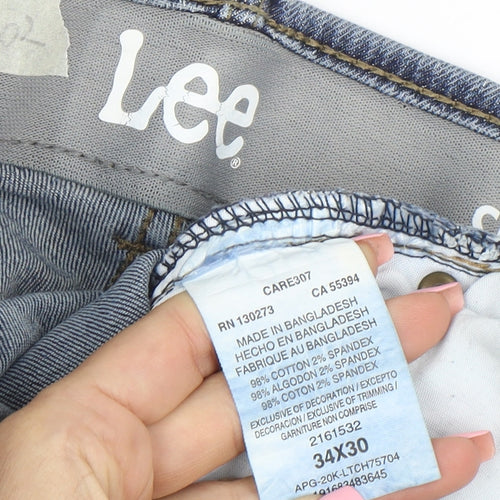 Lee Men's Blue Slim Straight Jeans 34x30 Denim Comfort Fit