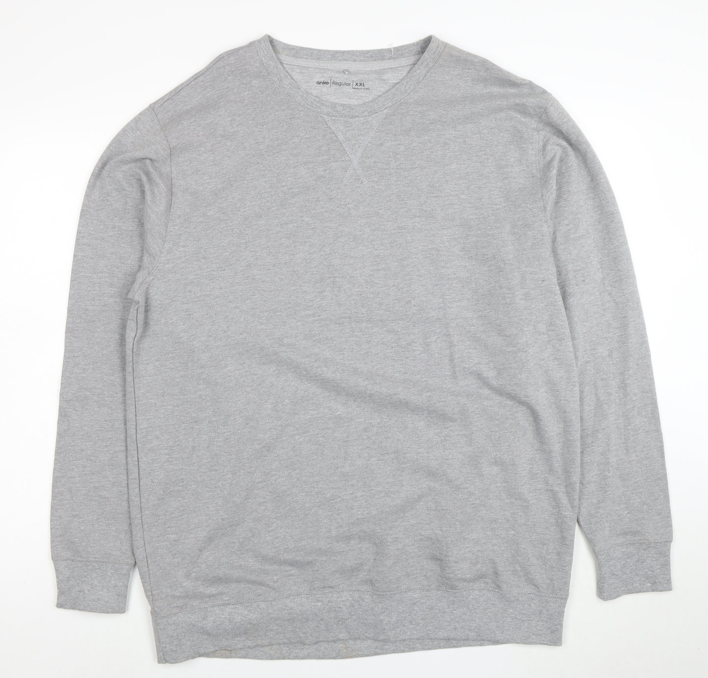 Anko Mens Grey 2XL Regular Fit Crew Neck Pullover Sweatshirt