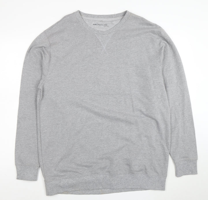 Anko Mens Grey 2XL Regular Fit Crew Neck Pullover Sweatshirt