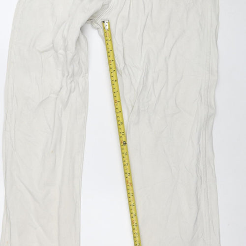 Wrangler Men's Beige Straight Jeans 35x36 100% Cotton Denim